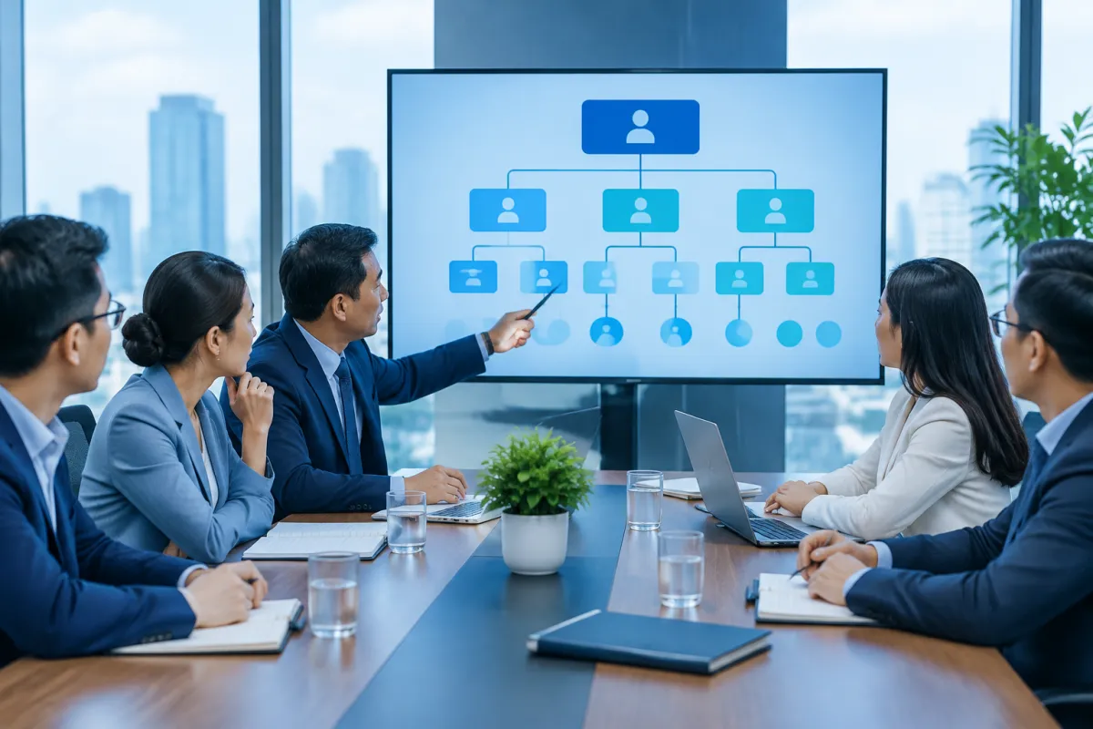 CO trong doanh nghiệp là gì qua hình ảnh nhóm lãnh đạo cấp cao phối hợp trong cuộc họp