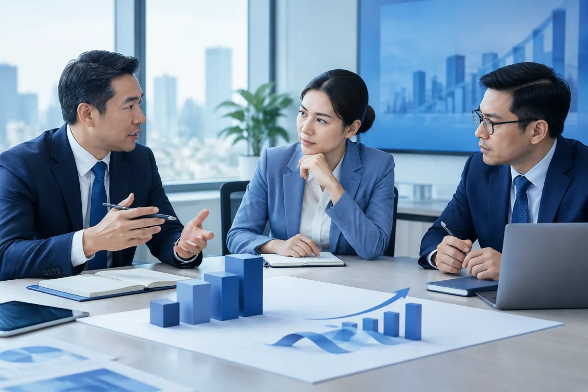 CO trong doanh nghiệp được thể hiện qua sự phối hợp giữa CEO, COO và CFO trong cuộc họp