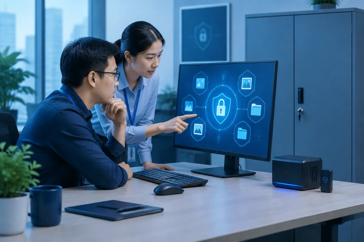 Chuyên viên rà soát bảo mật dữ liệu khi doanh nghiệp dùng công cụ chỉnh sửa ảnh online