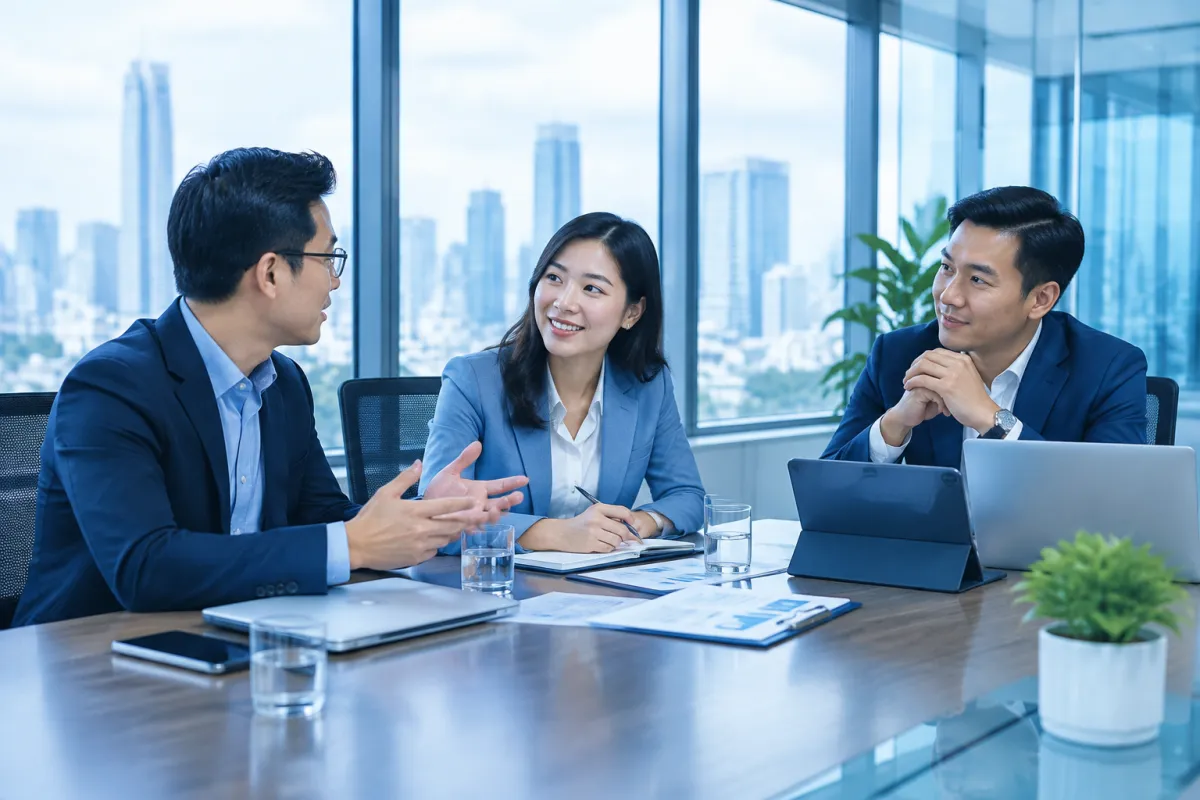 Nhóm nhà sáng lập trao đổi về mô hình công ty cổ phần trong văn phòng doanh nghiệp Việt Nam