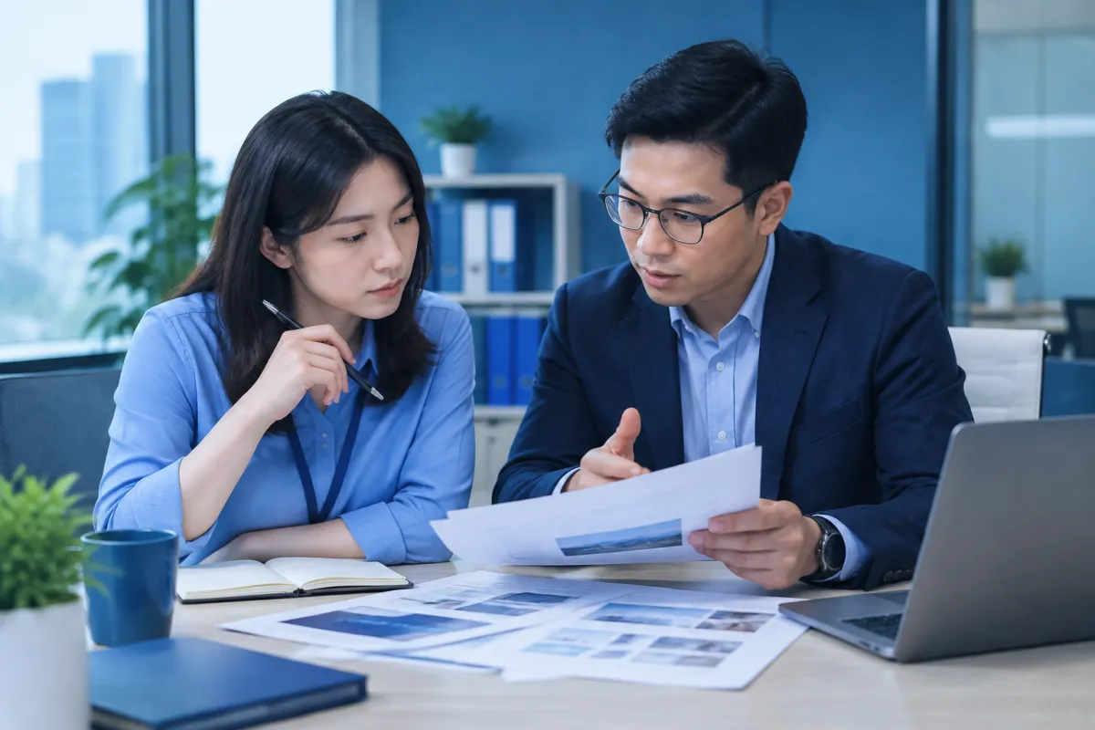 Nhân viên marketing rà soát lỗi thường gặp khi triển khai nội dung chuẩn SEO cho doanh nghiệp