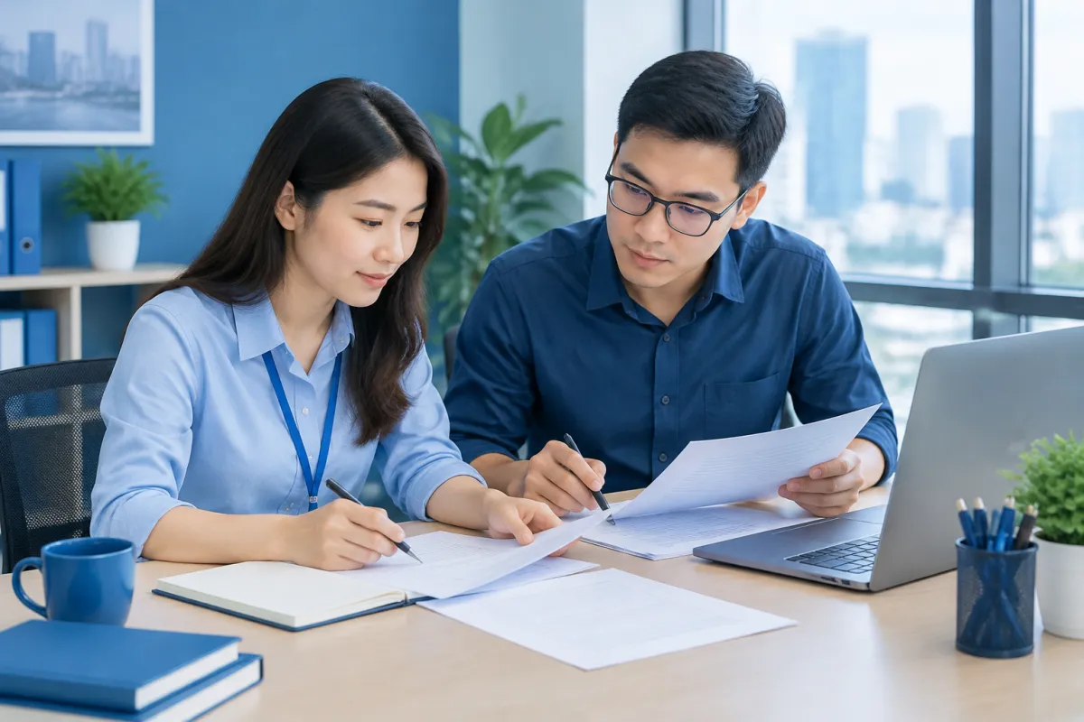 Nhóm marketing phối hợp thực hiện quy trình viết nội dung chuẩn SEO cho người mới bắt đầu