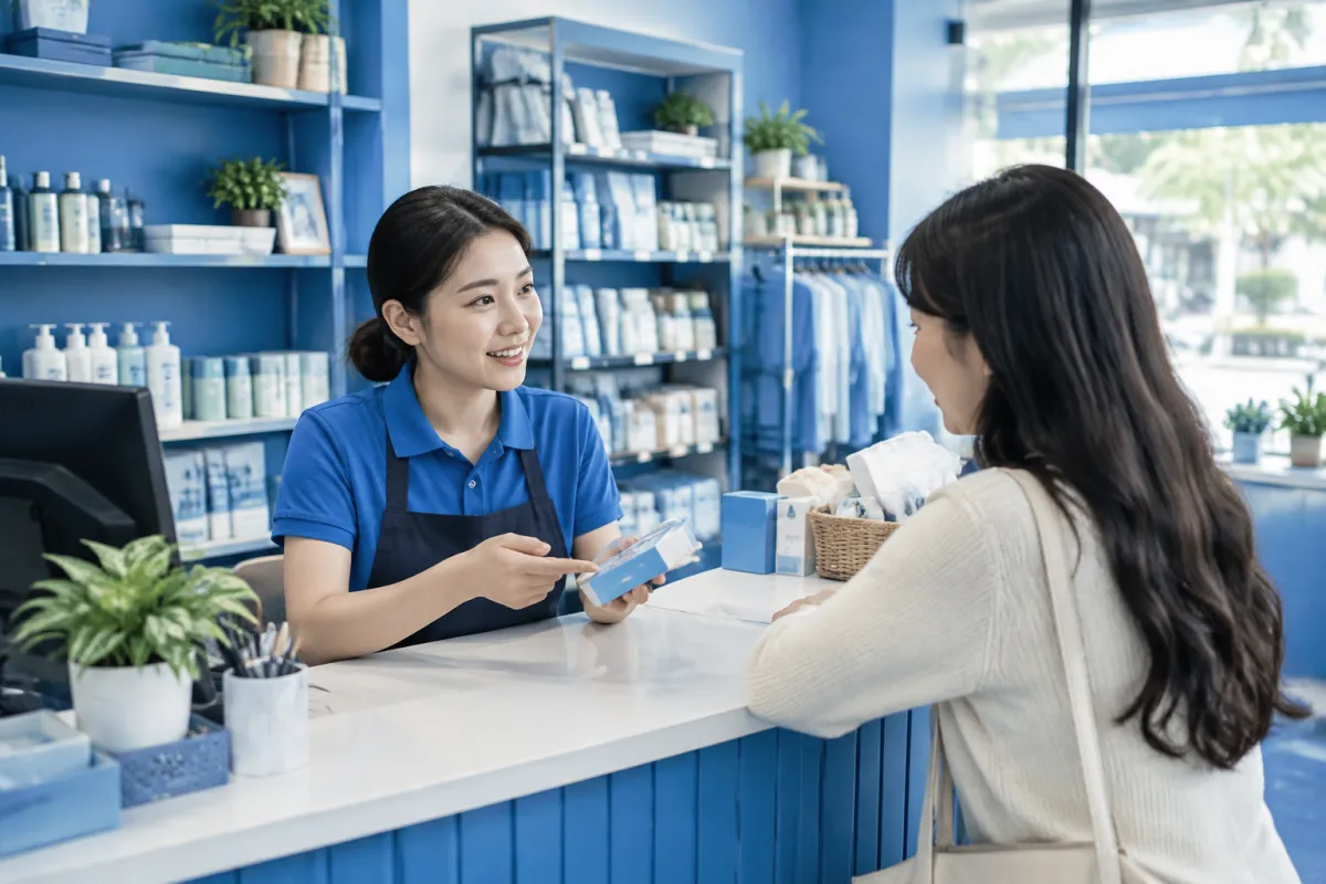Chủ cửa hàng phục vụ khách trong mô hình đăng ký hộ kinh doanh quy mô nhỏ