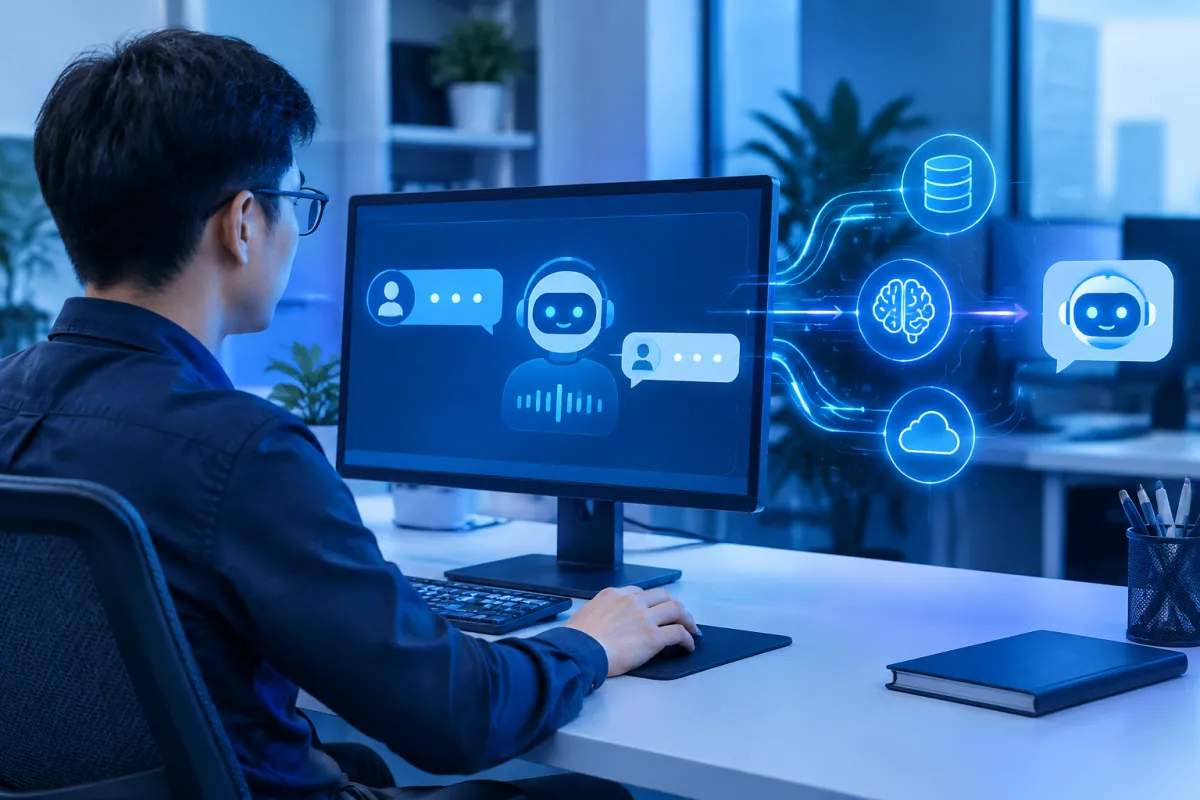Inference trong AI giúp chatbot xử lý câu hỏi và lần lượt tạo câu trả lời dựa trên ngữ cảnh